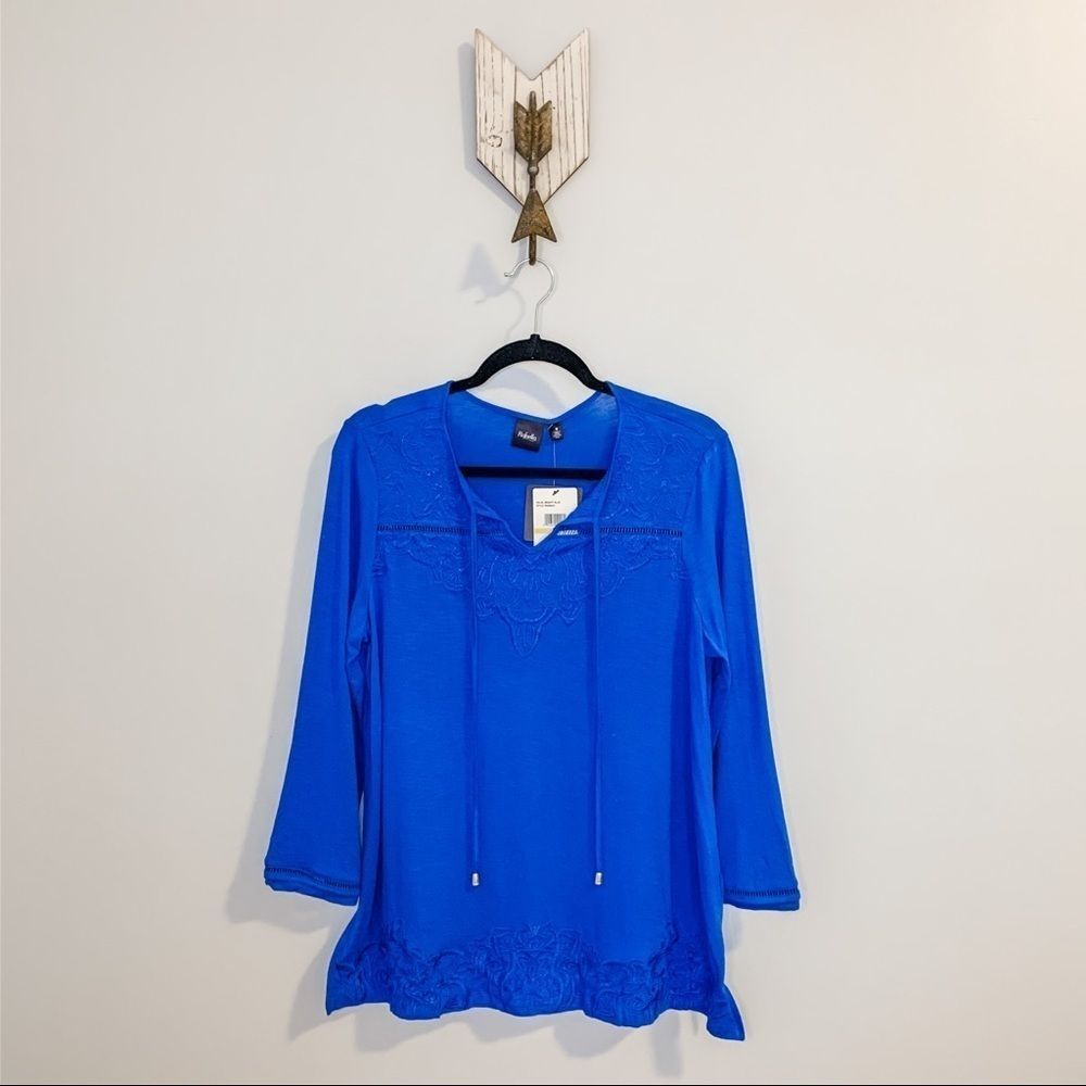 NWT Rafaella Royal Blue Blouse Size M